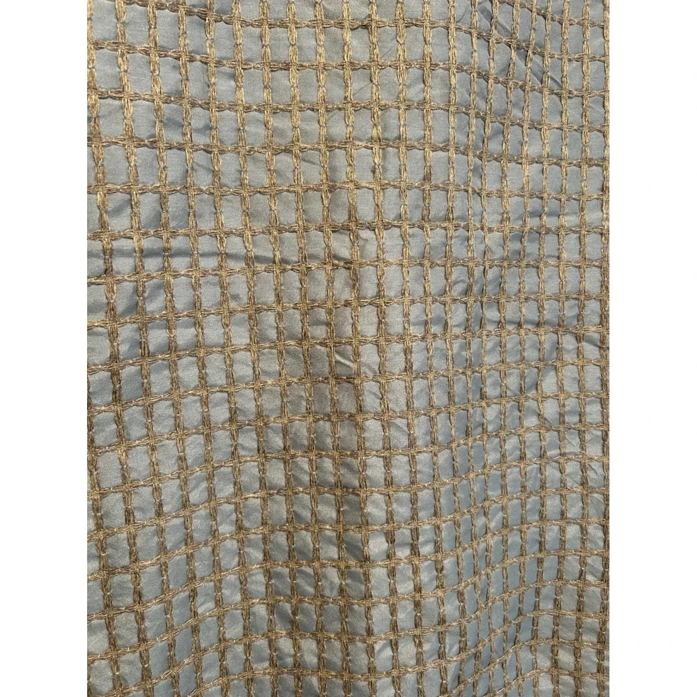 Pier 1 Imports Jute Waffle Smoke Blue Lined Curtain Panels‎ 50x84 Set of 2